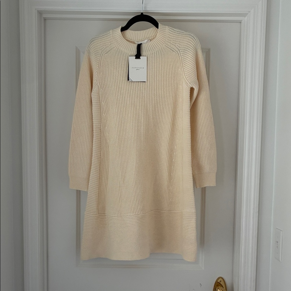 Pomander Place Ivory Knit Sweater Dress